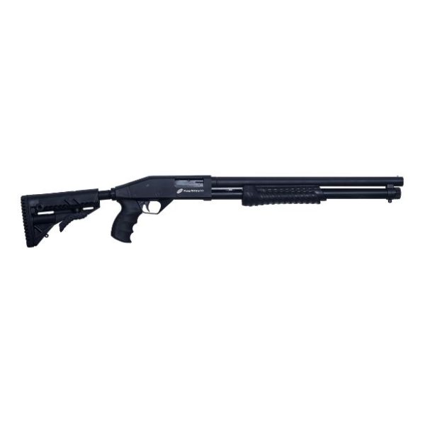 ESPINGARDA CBC PUMP MILITARY 3.0 CORONHA RETRÁTIL CALIBRE 12 CANO 19” SEM ACESSÓRIOS