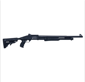 ESPINGARDA CBC PUMP MILITARY 3.0 CORONHA RETRÁTIL CALIBRE 12 CANO 24″ COM ACESSÓRIOS