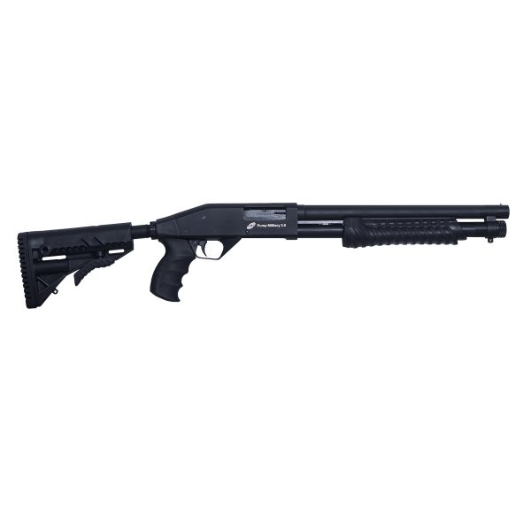ESPINGARDA CBC PUMP MILITARY 3.0 CORONHA RETRÁTIL CALIBRE 12 CANO 14″ SEM ACESSÓRIOS